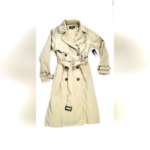 NWT! 100% Cotton Trench Coat Women's CoffeeShop Jacket Size Large
